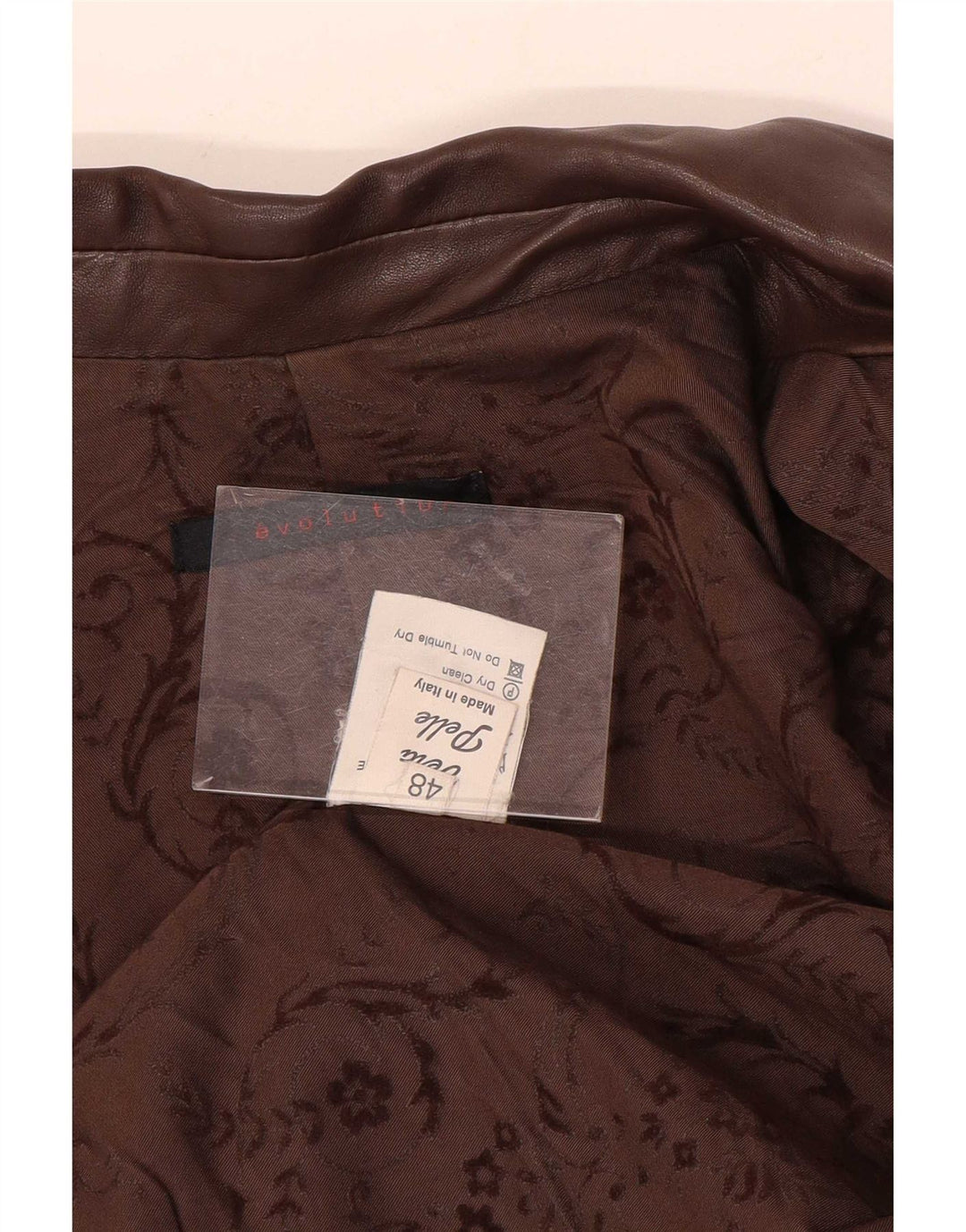 Evolution Womens 3 Button Leather Blazer Jacket IT 48 XL Brown Colourblock