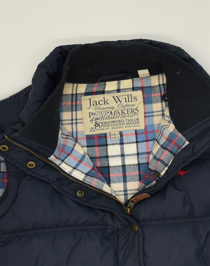 JACK WILLS Womens Padded Gilet UK 12 Medium Navy Blue | Vintage Jack Wills | Thrift | Second-Hand Jack Wills | Used Clothing | Messina Hembry 