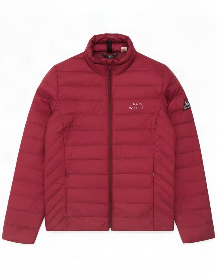 Jack Wills Womens Padded Jacket UK 8 Small Burgundy Polyamide