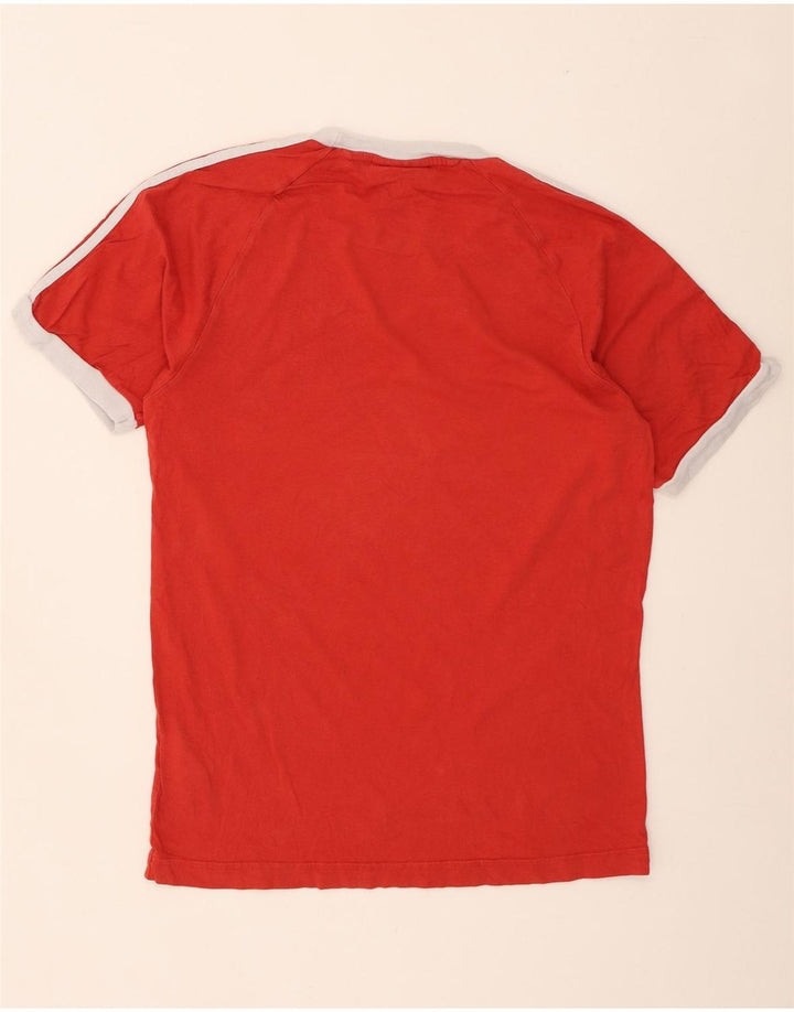 Adidas Mens T-Shirt Top Medium Red Cotton