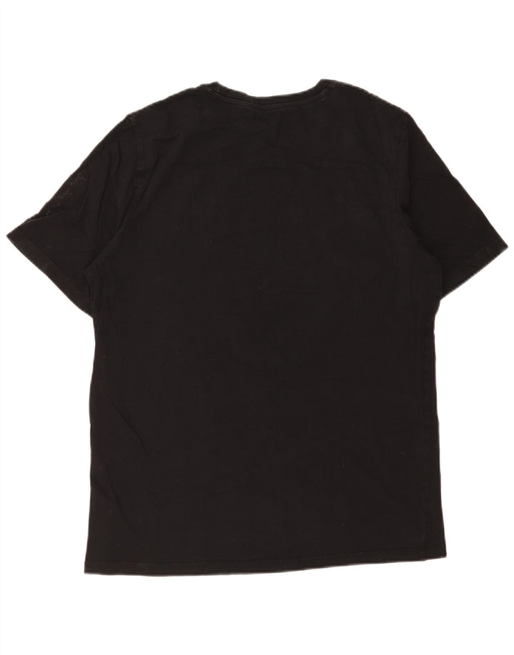 Jack & Jones Mens Graphic T-Shirt Top Large Black Cotton