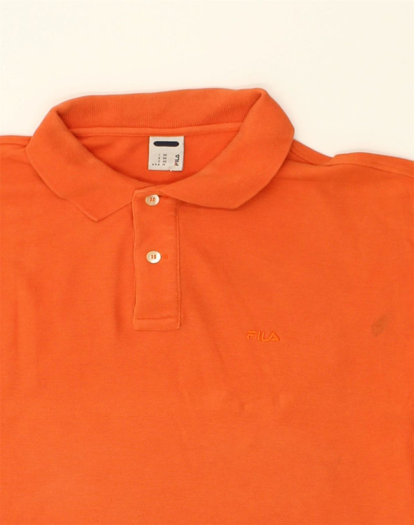 FILA Mens Polo Shirt IT 50 Medium Orange Cotton | Vintage Fila | Thrift | Second-Hand Fila | Used Clothing | Messina Hembry 