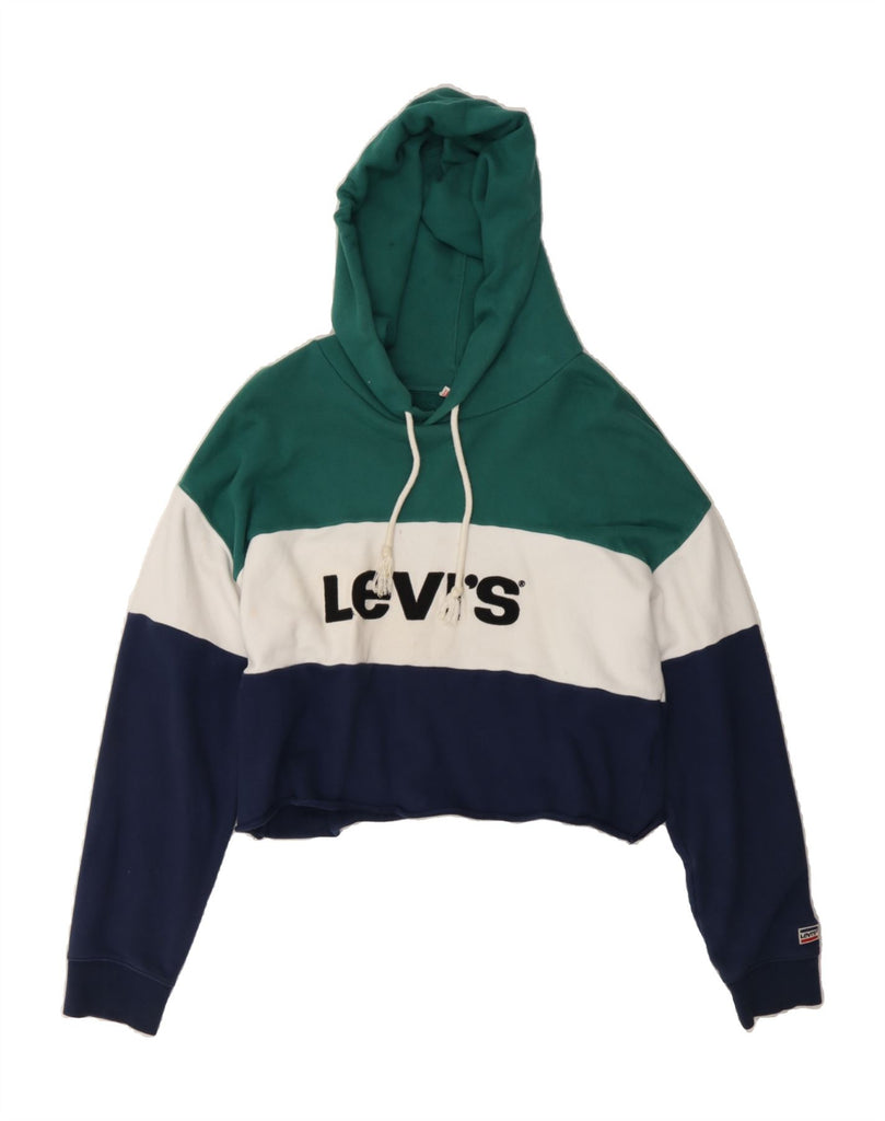 LEVI'S Womens Oversized Graphic Hoodie Jumper UK 10 Small Multicoloured Vintage Levi's and Second-Hand Levi's from Messina Hembry 