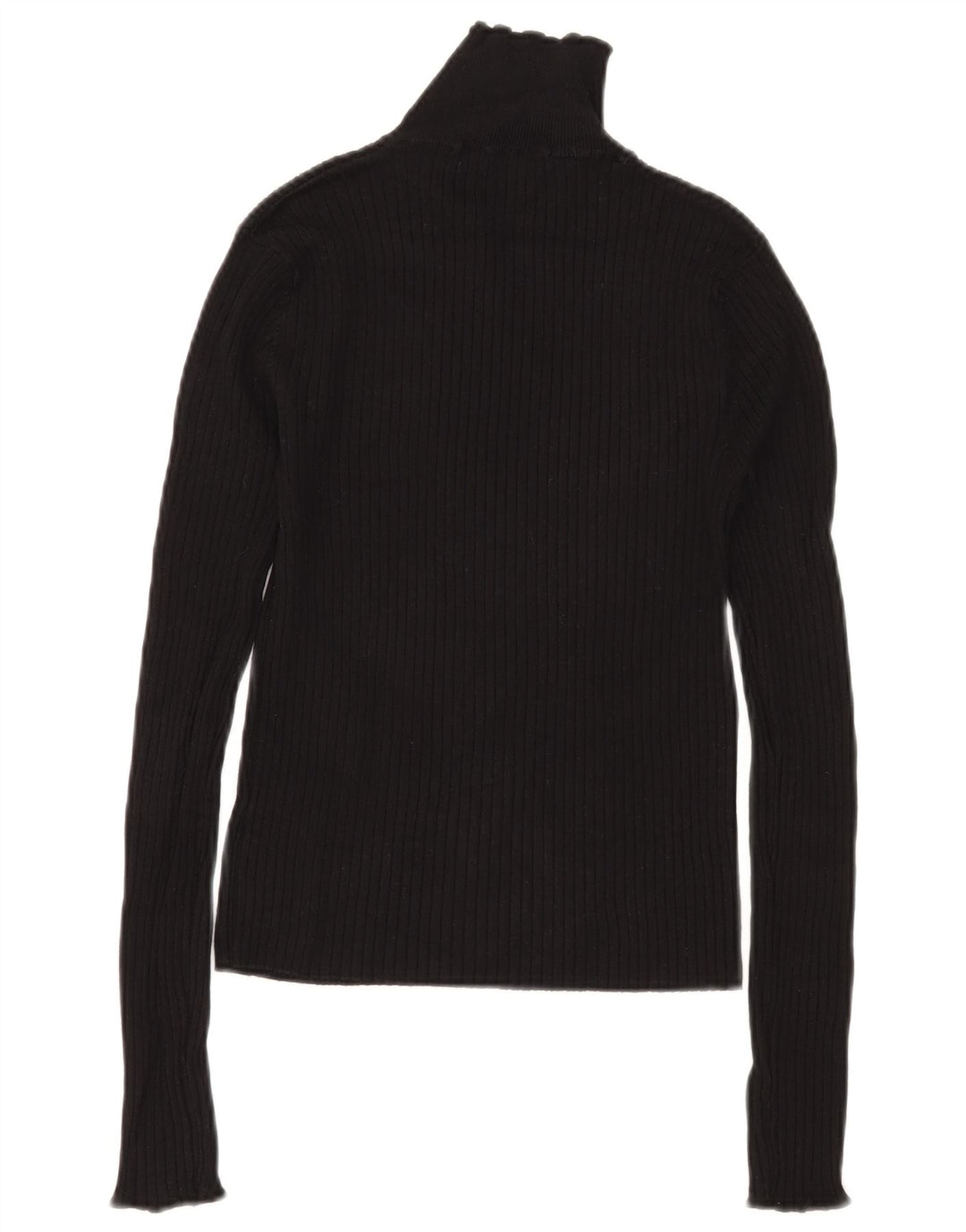 Zara Womens Turtle Neck Jumper Sweater UK 12 Medium Black Viscose