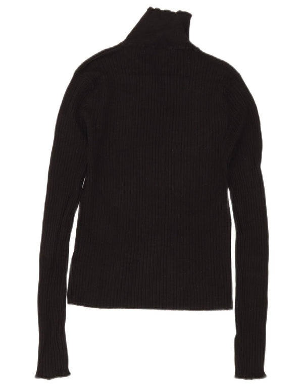 Zara Womens Turtle Neck Jumper Sweater UK 12 Medium Black Viscose