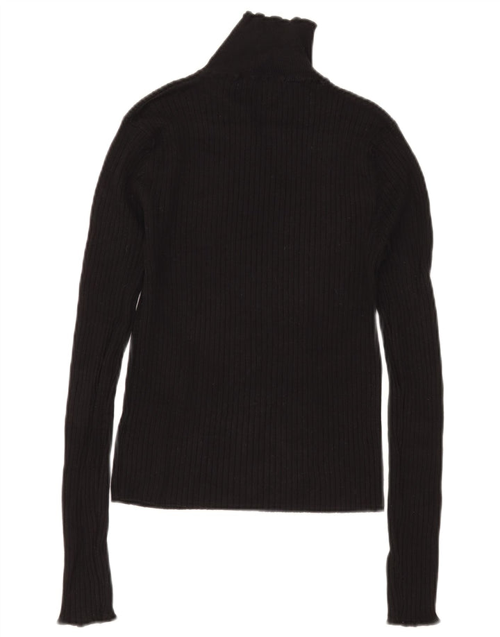 Zara Womens Turtle Neck Jumper Sweater UK 12 Medium Black Viscose