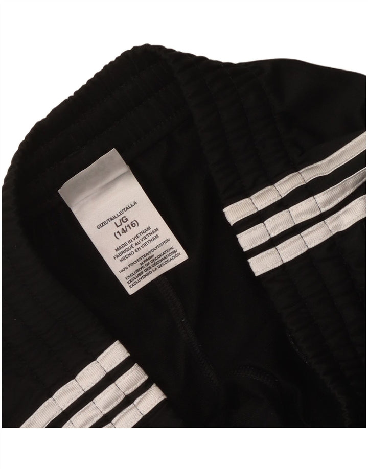 Adidas Boys Tracksuit Trousers 14-15 Years Large Black Polyester