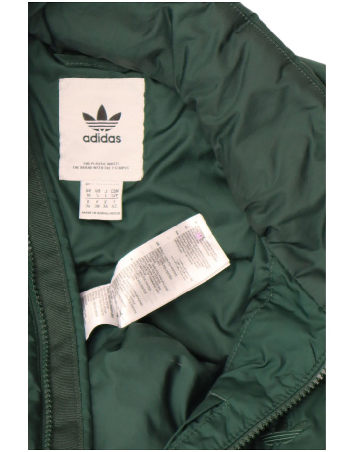 Adidas Womens Oversized Padded Jacket UK 10 Small  Green Polyester