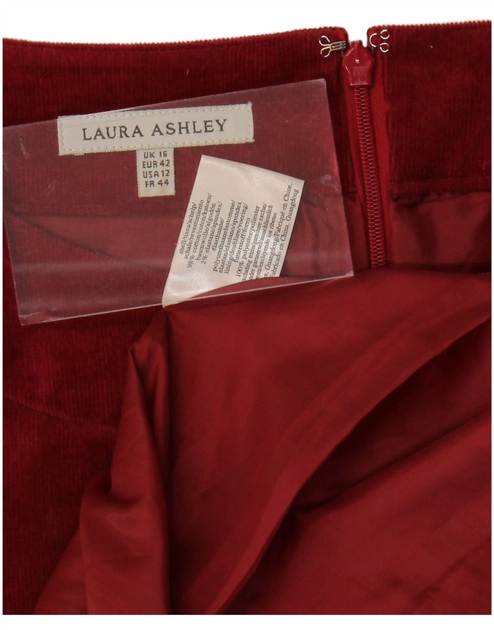 LAURA ASHLEY Womens Corduroy Sleeveless A-Line Dress UK 16 Large Maroon