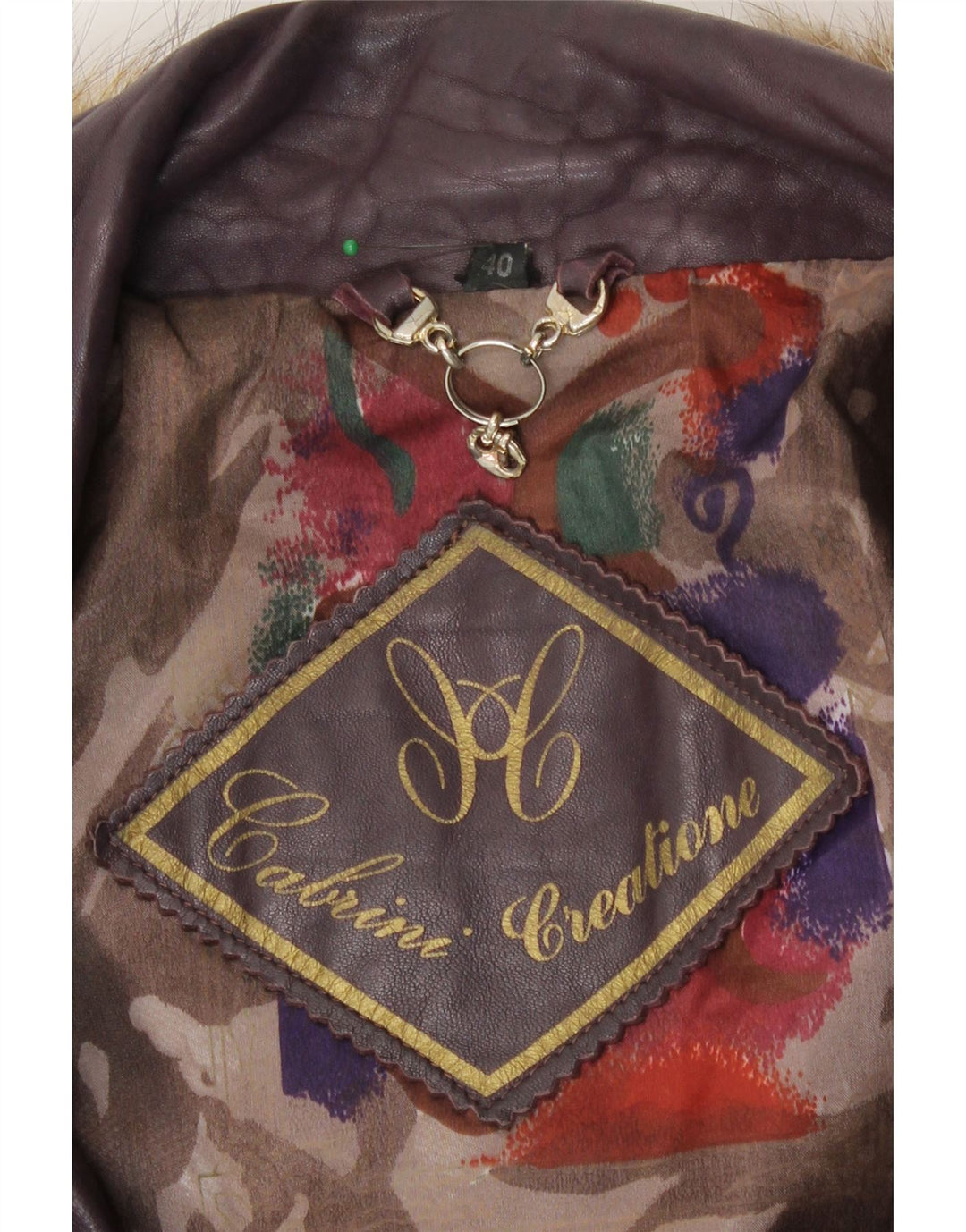 Cabrini Womens Hooded Oversized Leather Jacket EU 40 Medium Purple Leather