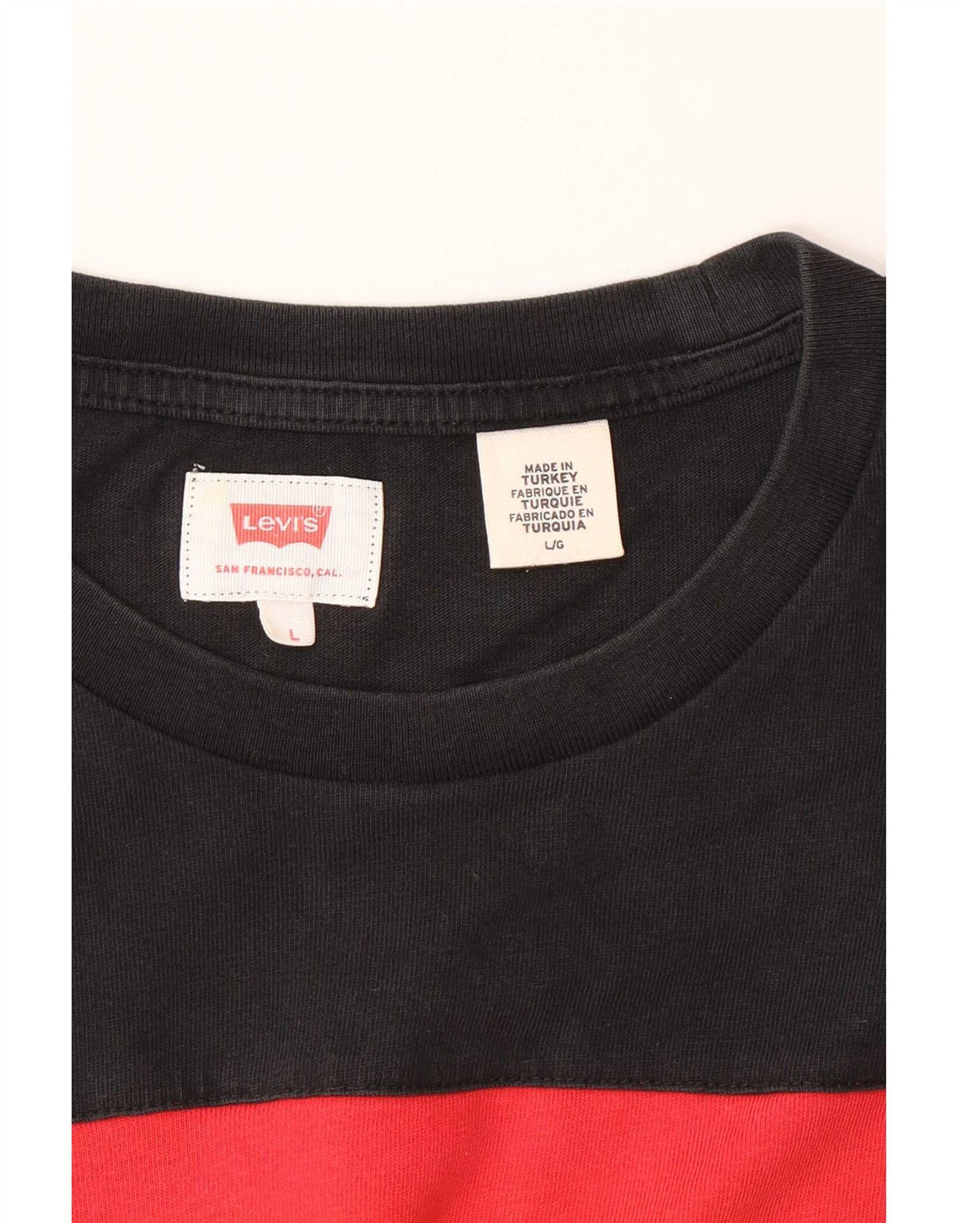 Levi's Mens Graphic T-Shirt Top Large Black Colourblock