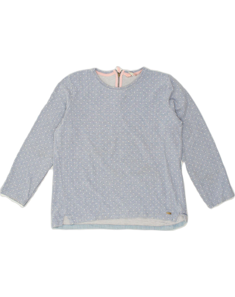 JOULES Womens Top Long Sleeve UK 14 Large Grey Polka Dot Cotton | Vintage Joules | Thrift | Second-Hand Joules | Used Clothing | Messina Hembry 