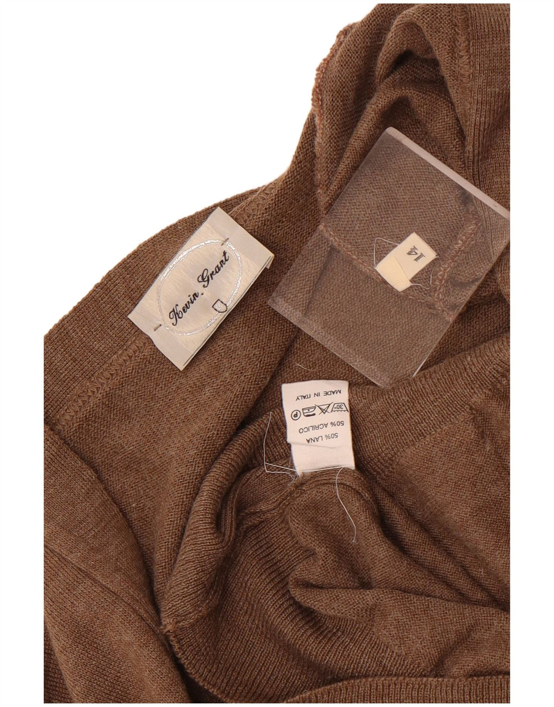 Vintage Womens Cardigan Sweater UK 14 Large  Brown Wool