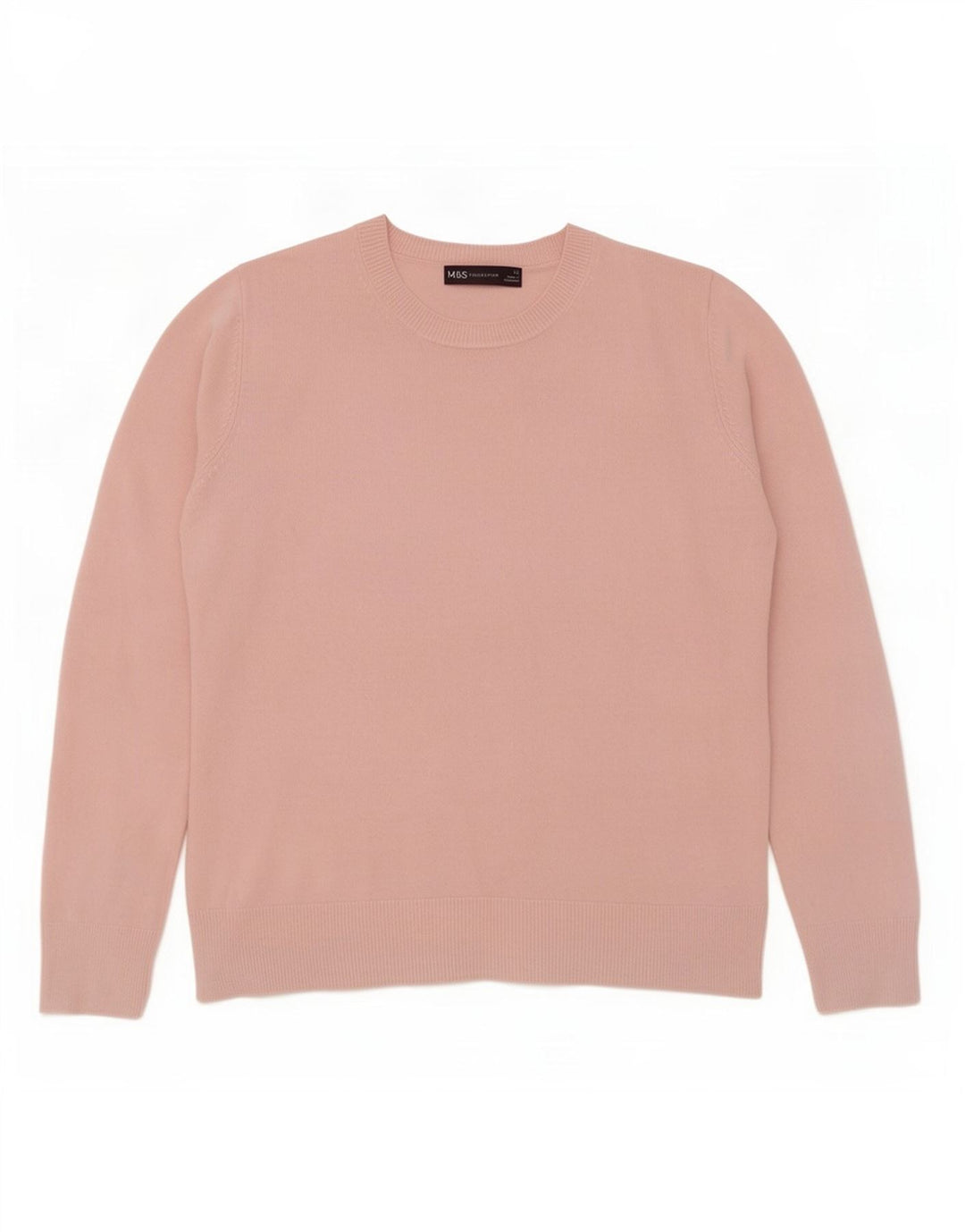 Marks & Spencer Womens Crew Neck Jumper Sweater UK 12 Medium Pink
