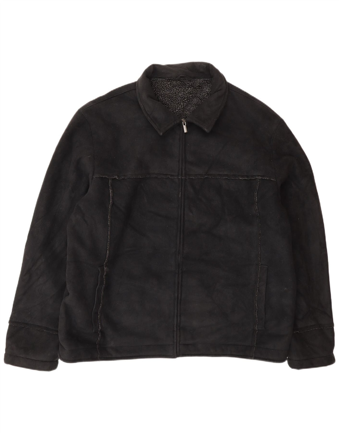 Marks & Spencer Mens Sherpa Jacket UK 42 XL Black