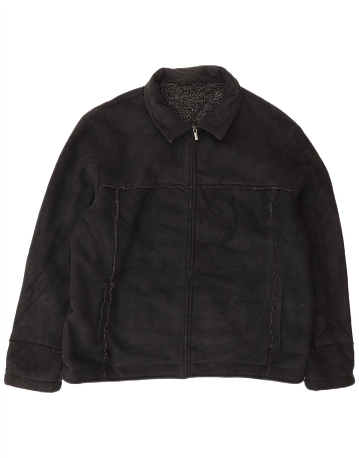 Marks & Spencer Mens Sherpa Jacket UK 42 XL Black