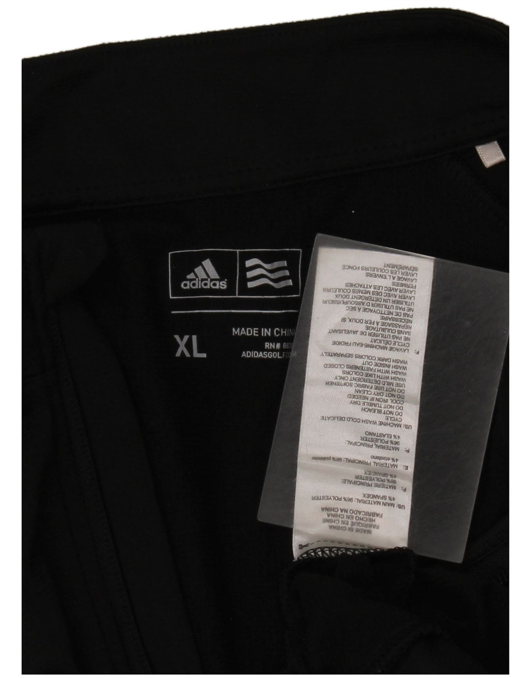 Adidas Mens Zip Neck Sweatshirt Jumper XL Black Polyester
