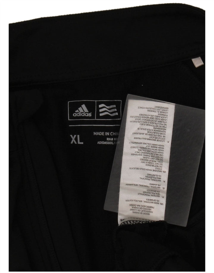 Adidas Mens Zip Neck Sweatshirt Jumper XL Black Polyester