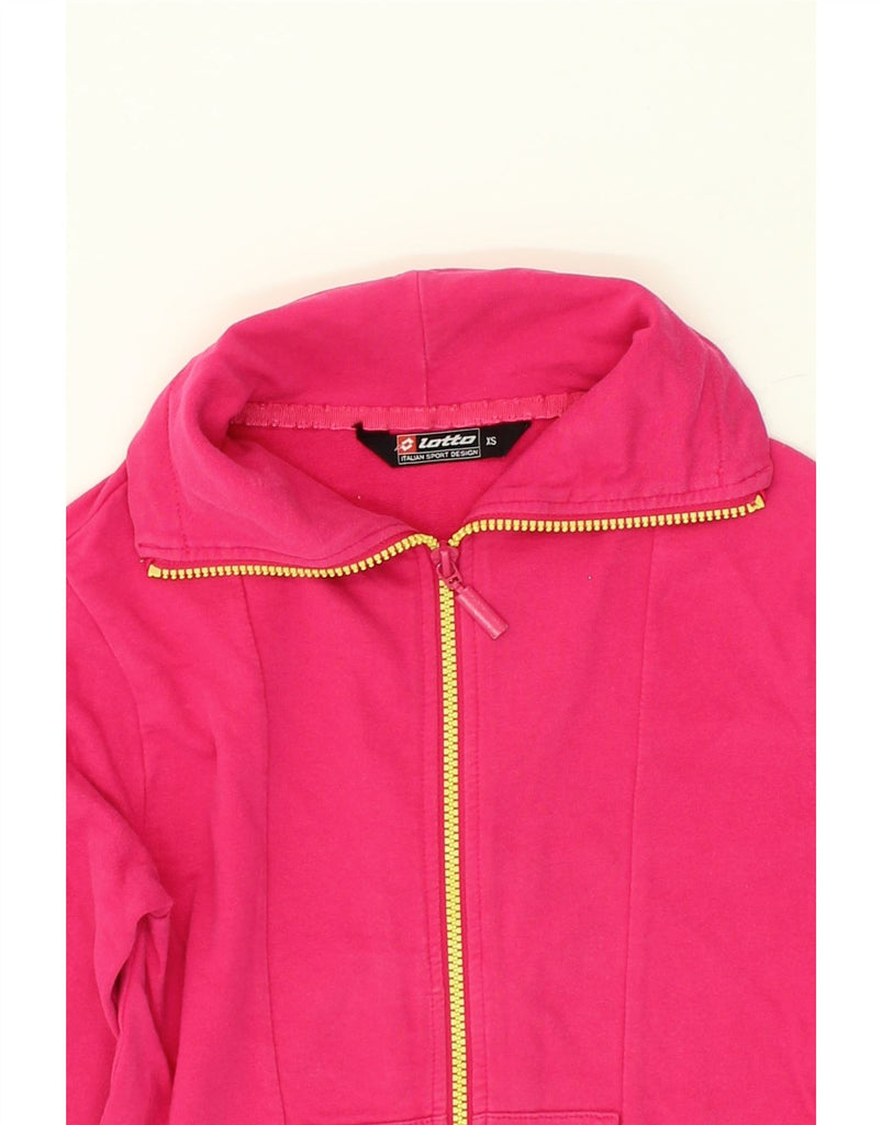 LOTTO Womens Tracksuit Top Jacket UK 6 XS Pink Cotton | Vintage Lotto | Thrift | Second-Hand Lotto | Used Clothing | Messina Hembry 