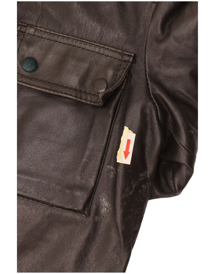 Suprema Womens Leather Jacket IT 42 Medium Black Leather