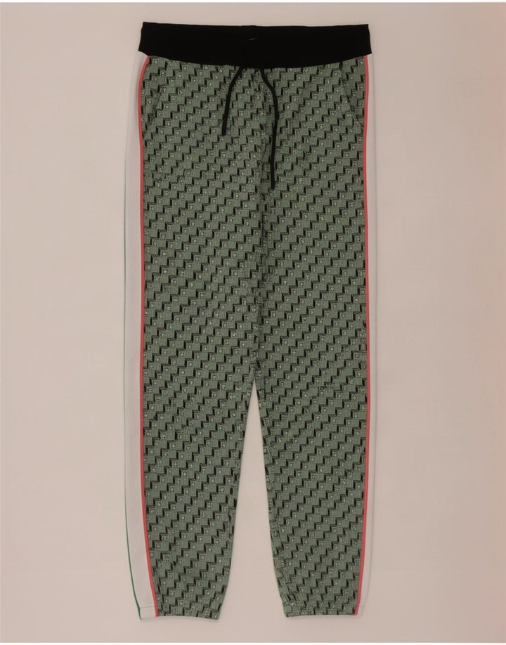 Zara Mens Tracksuit Trousers Joggers Medium Green Geometric Polyester