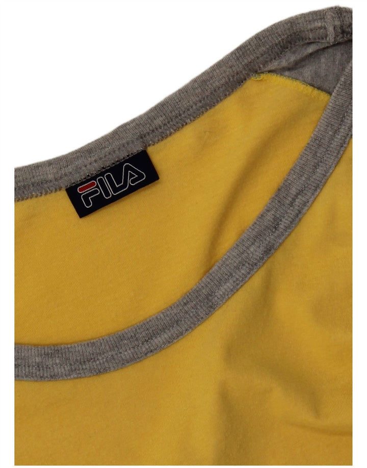 Fila Mens T-Shirt Top Medium Yellow Colourblock