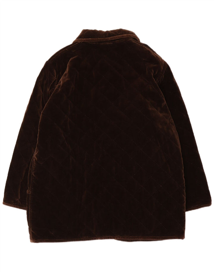 Luisa Spagnoli Womens Oversized Quilted Jacket UK 16 Large Brown Cotton
