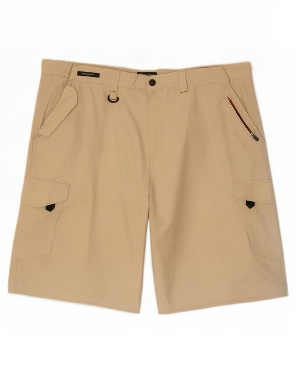 Marks & Spencer Mens Regular Fit Cargo Shorts XL W38 Beige Cotton
