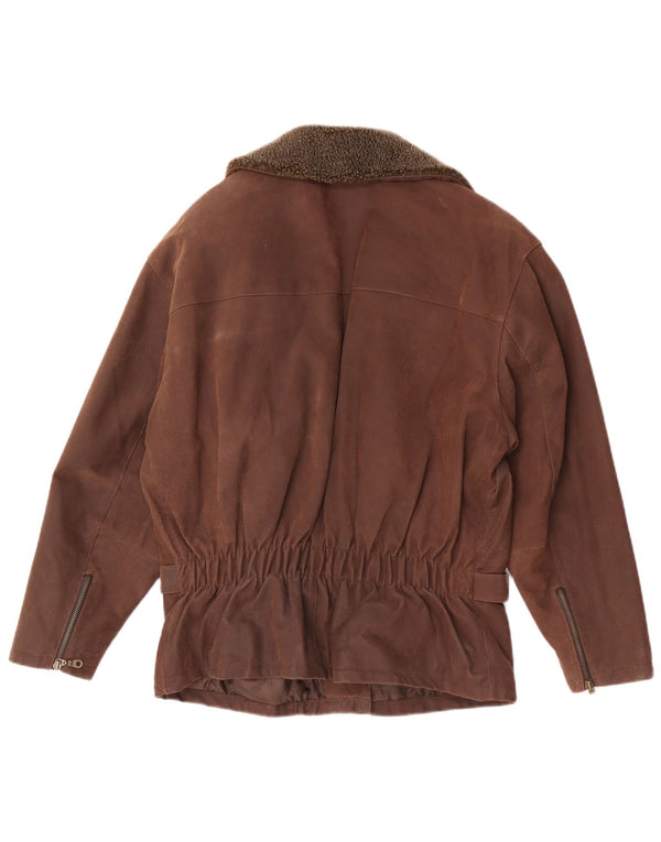 Front Line Womens Suede Jacket EU 44 XL Brown Leather