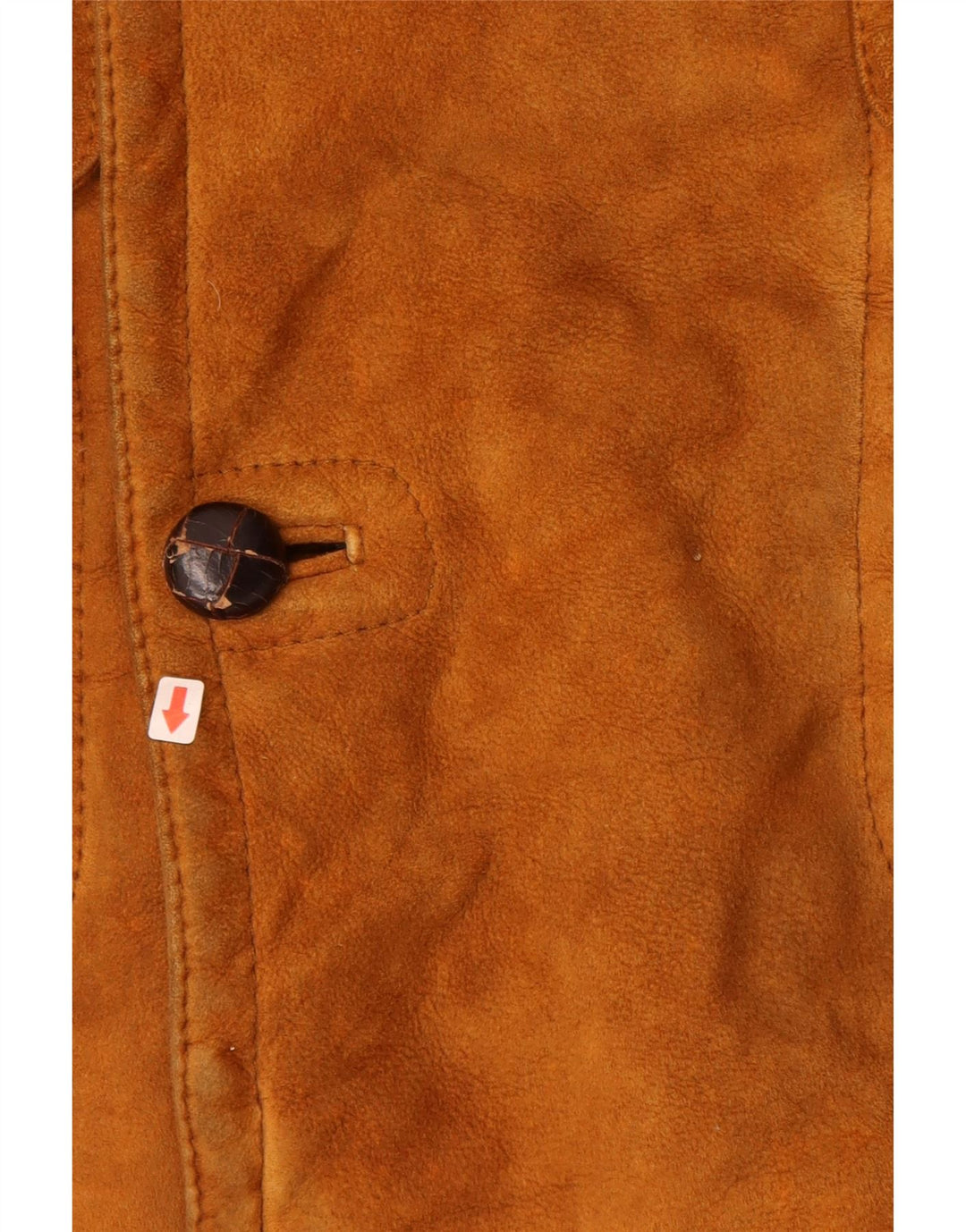 VINTAGE Mens Shearling Overcoat IT 52 XL Brown Leather