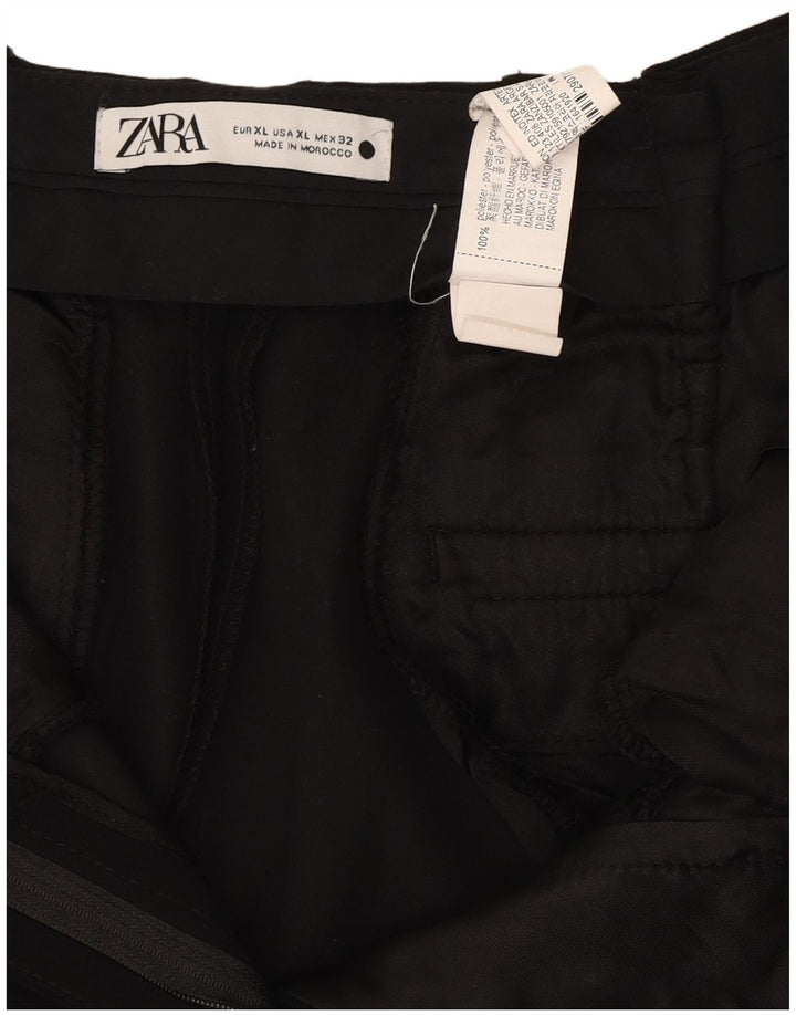 Zara Womens Chino Shorts XL W32  Black Polyester