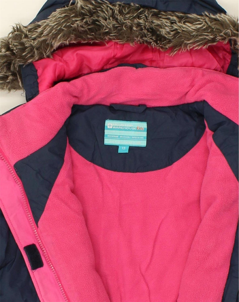 MOUNTAIN WAREHOUSE Girls Hooded Windbreaker Coat 12-13 Years Navy Blue | Vintage Mountain Warehouse | Thrift | Second-Hand Mountain Warehouse | Used Clothing | Messina Hembry 