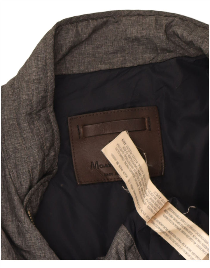 Massimo Dutti Mens Gilet UK 38 Medium Grey Nylon