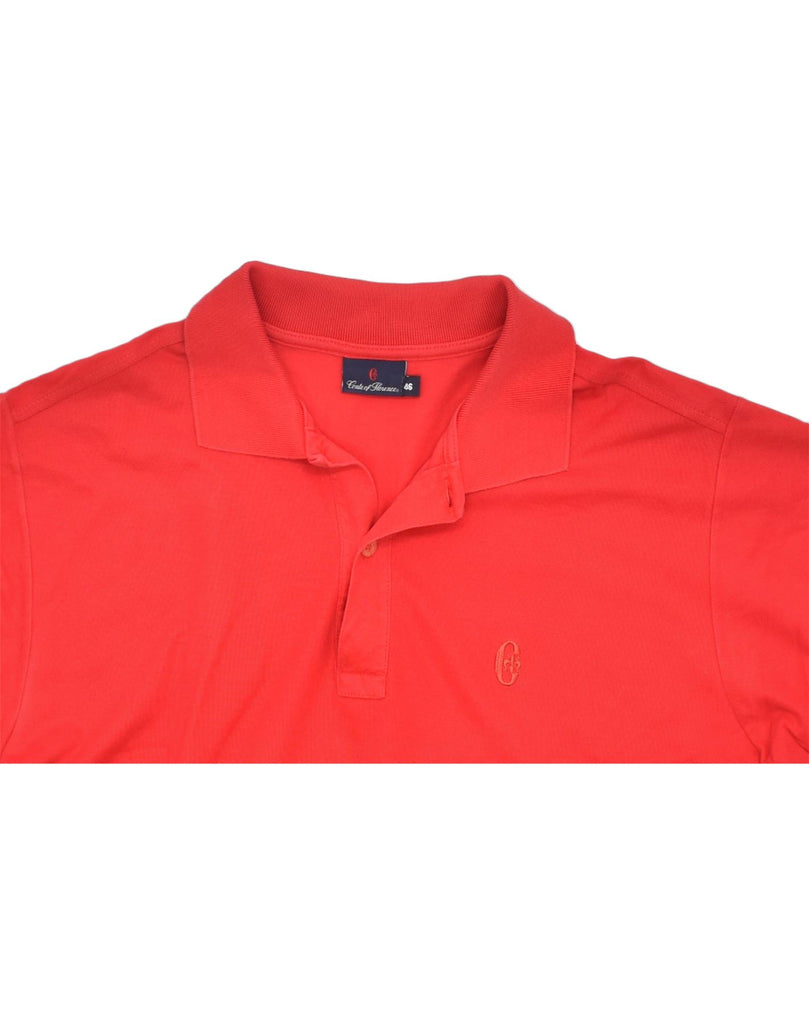 CONTE OF FLORENCE Mens Loose Fit Polo Shirt IT 46 Small Red Cotton | Vintage | Thrift | Second-Hand | Used Clothing | Messina Hembry 