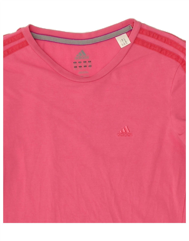 ADIDAS Womens T-Shirt Top UK 8/10 Small Pink Cotton Vintage Adidas and Second-Hand Adidas from Messina Hembry 