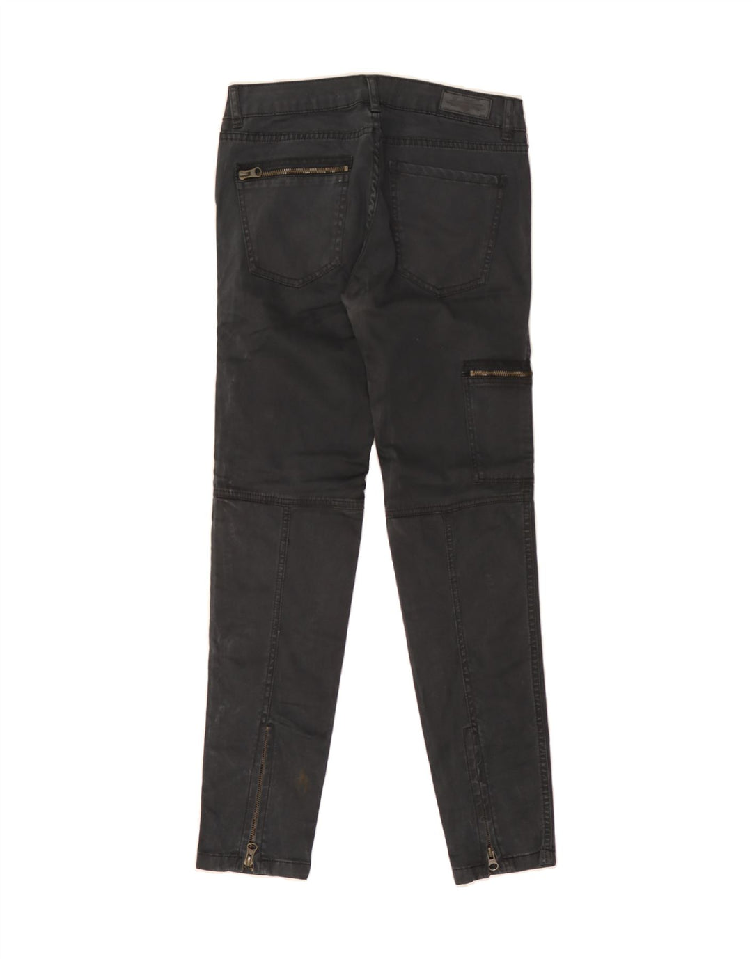 ZARA Womens Slim Cargo Trousers US 4 Small W28 L28 Black Vintage Zara and Second-Hand Zara from Messina Hembry 
