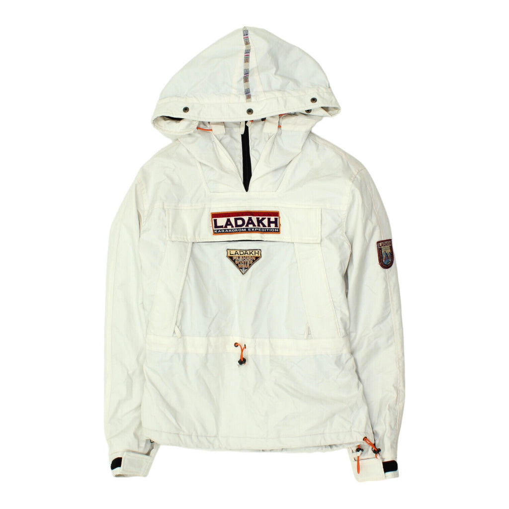 Ladakh Karakorom Expedition Mens White Hooded Anorak Jacket | Vintage Outdoors | Vintage Messina Hembry | Thrift | Second-Hand Messina Hembry | Used Clothing | Messina Hembry 