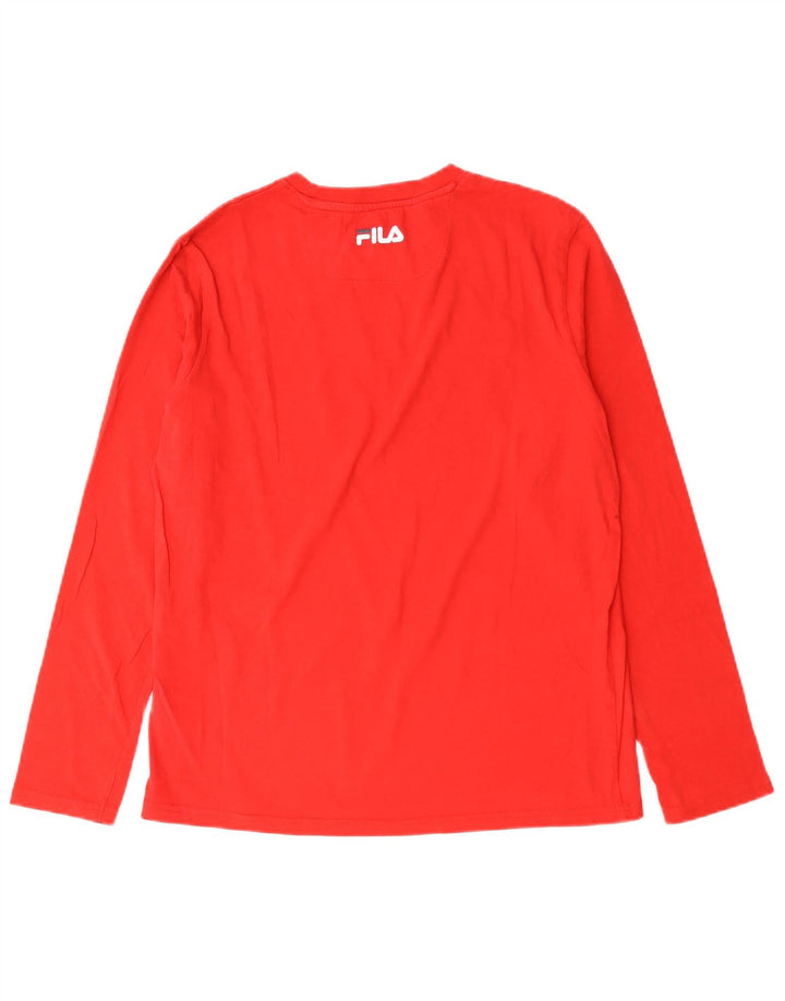FILA Mens Graphic Top Long Sleeve Medium Red Cotton