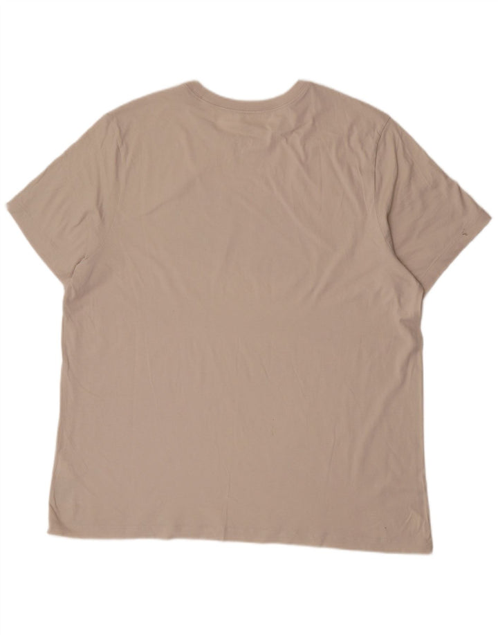 Nike Mens Graphic T-Shirt Top 2XL Beige Cotton