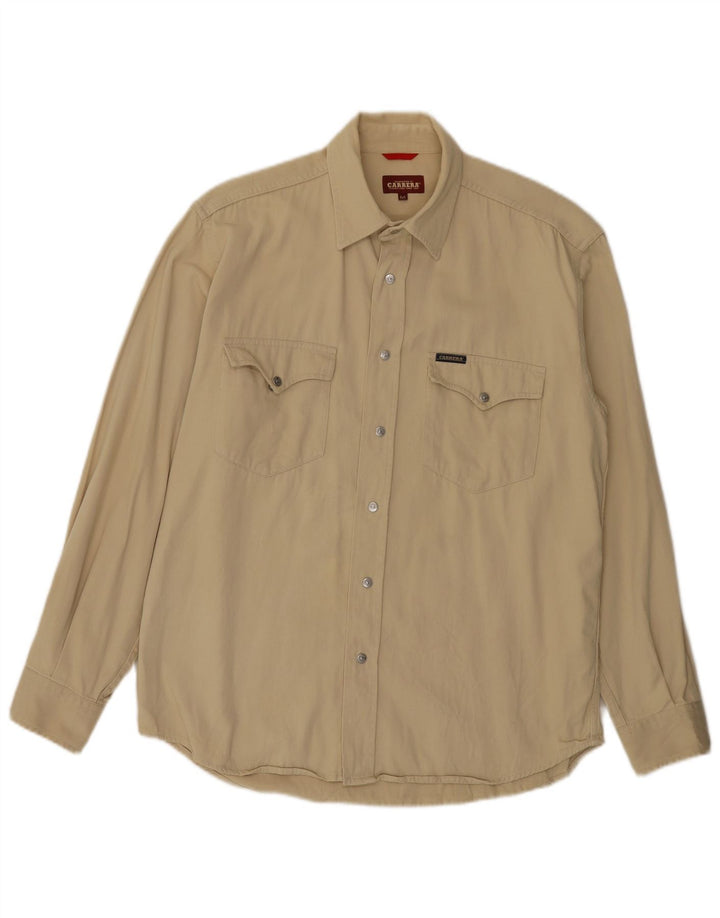 Carrera Mens Shirt Medium Beige Cotton