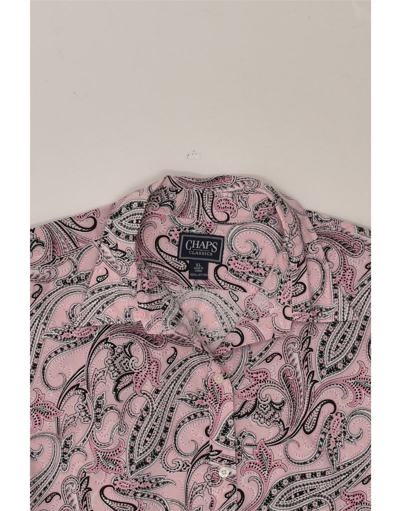 CHAPS Womens Classics Shirt UK 18 XL Pink Paisley Cotton | Vintage Chaps | Thrift | Second-Hand Chaps | Used Clothing | Messina Hembry 