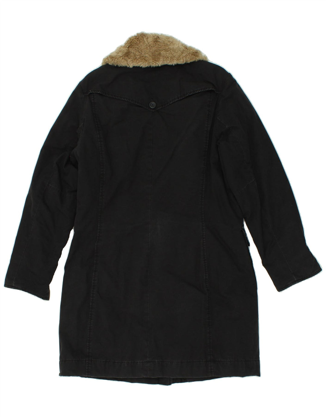 LEE Womens Overcoat UK 16 Large Black Cotton Vintage Lee and Second-Hand Lee from Messina Hembry 