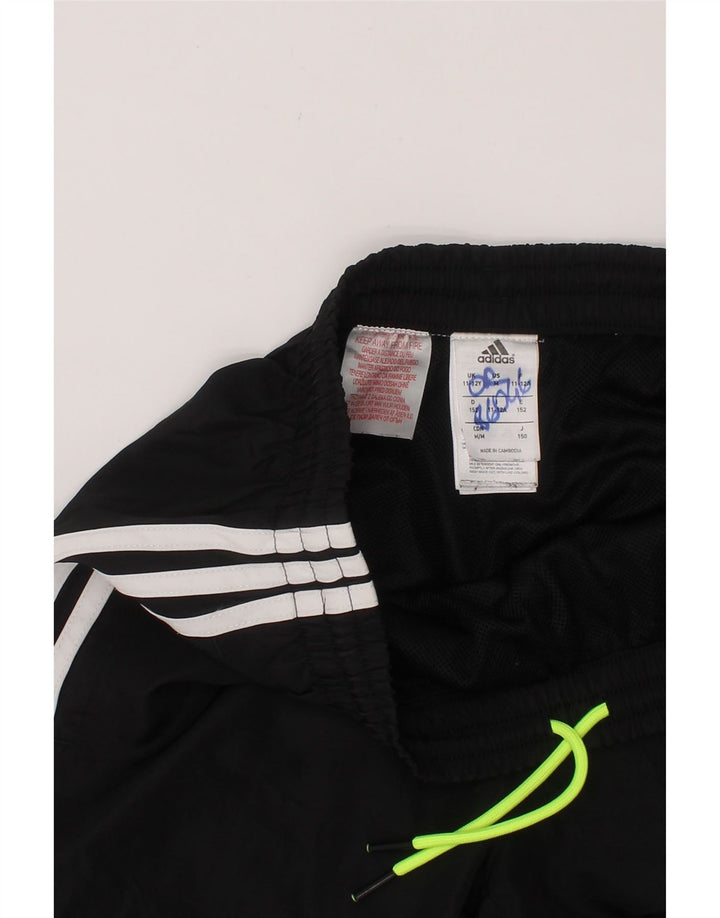 ADIDAS Boys Tracksuit Trousers Joggers 11-12 Years Black Polyester Vintage Adidas and Second-Hand Adidas from Messina Hembry 