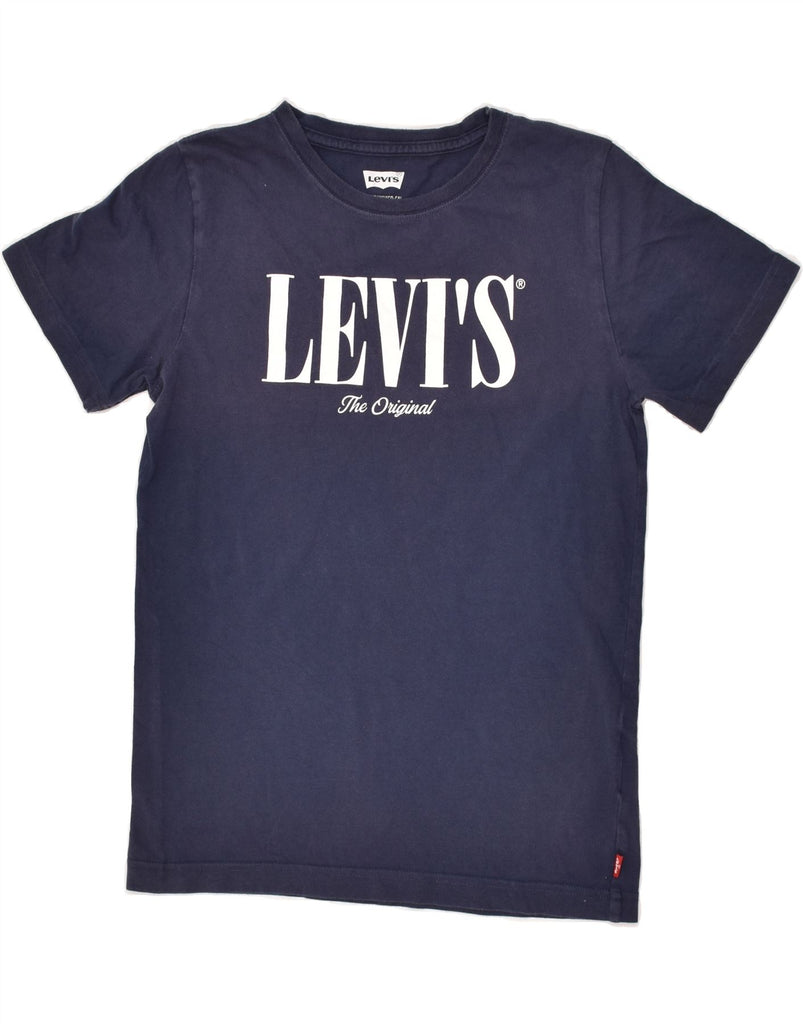 LEVI'S Boys Graphic T-Shirt Top 13-14 Years Navy Blue Cotton | Vintage Levi's | Thrift | Second-Hand Levi's | Used Clothing | Messina Hembry 