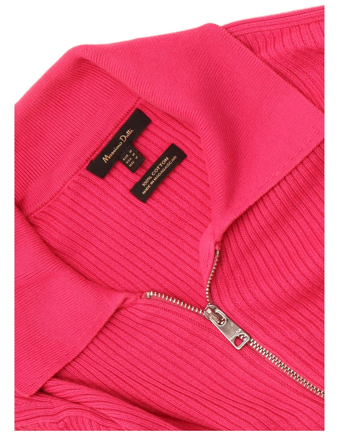 Massimo Dutti Womens Cardigan Sweater UK 12 Medium Pink Cotton
