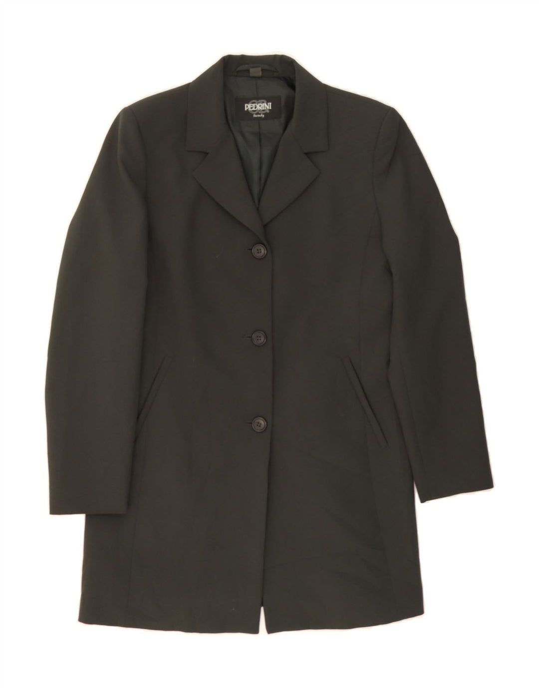 GB.PEDRINI Womens Longline 3 Button Blazer Jacket UK 10 Small Grey Vintage GB.PEDRINI and Second-Hand GB.PEDRINI from Messina Hembry 