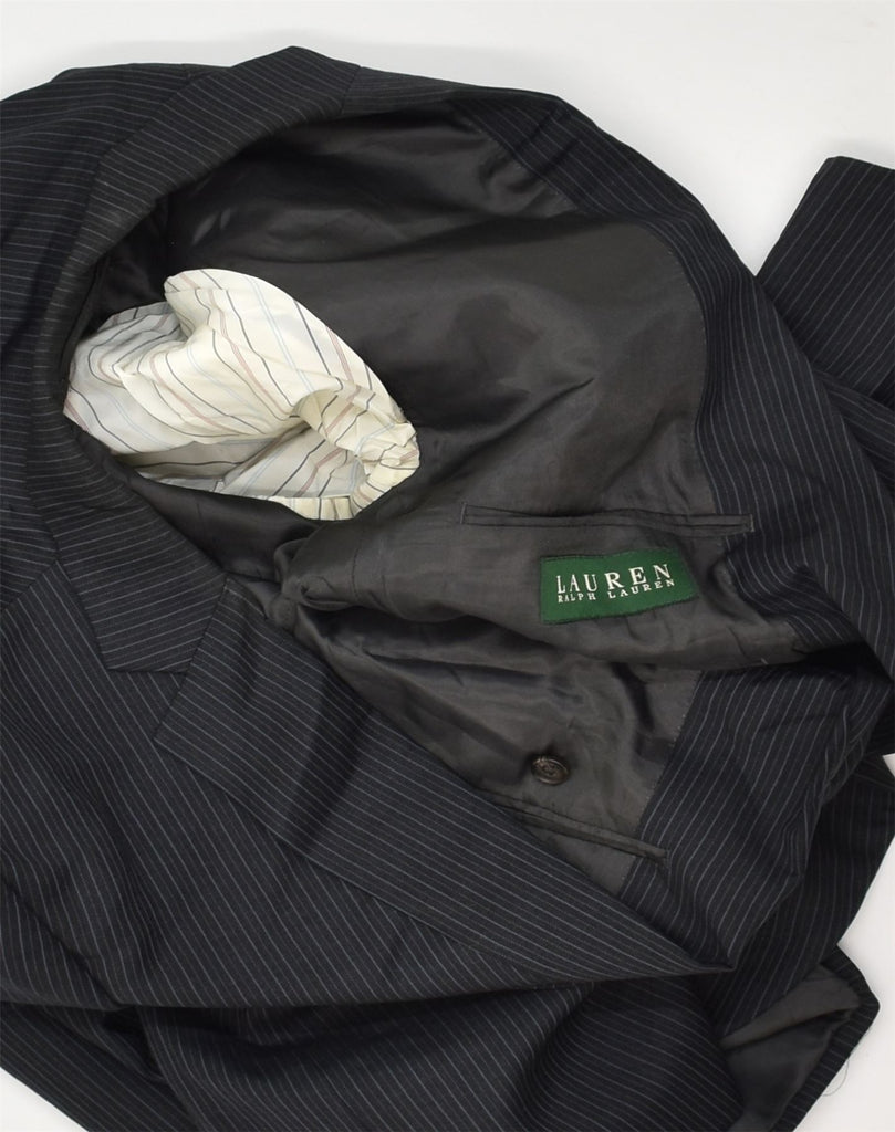 RALPH LAUREN Mens 2 Button Blazer Jacket UK 38 Medium Navy Blue Pinstripe | Vintage Ralph Lauren | Thrift | Second-Hand Ralph Lauren | Used Clothing | Messina Hembry 