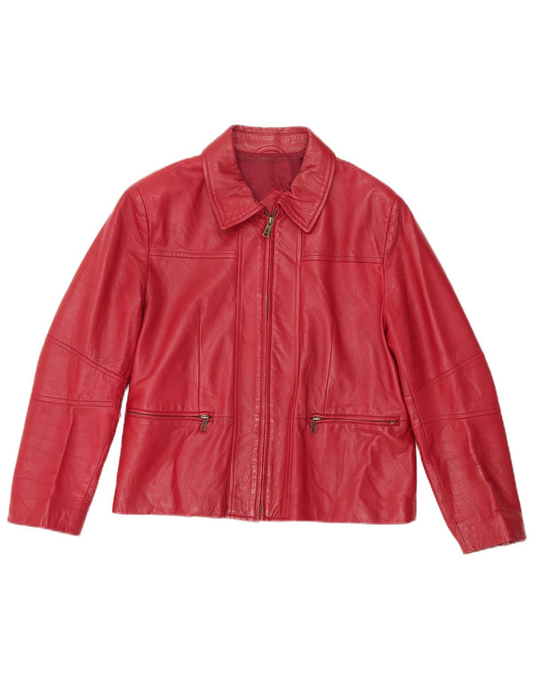 Vintage Womens Leather Jacket IT 46 Large Red