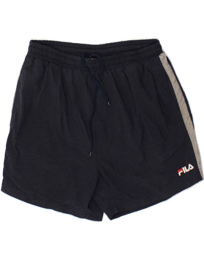 FILA Mens Sport Shorts Large Black Polyester | Vintage Fila | Thrift | Second-Hand Fila | Used Clothing | Messina Hembry 