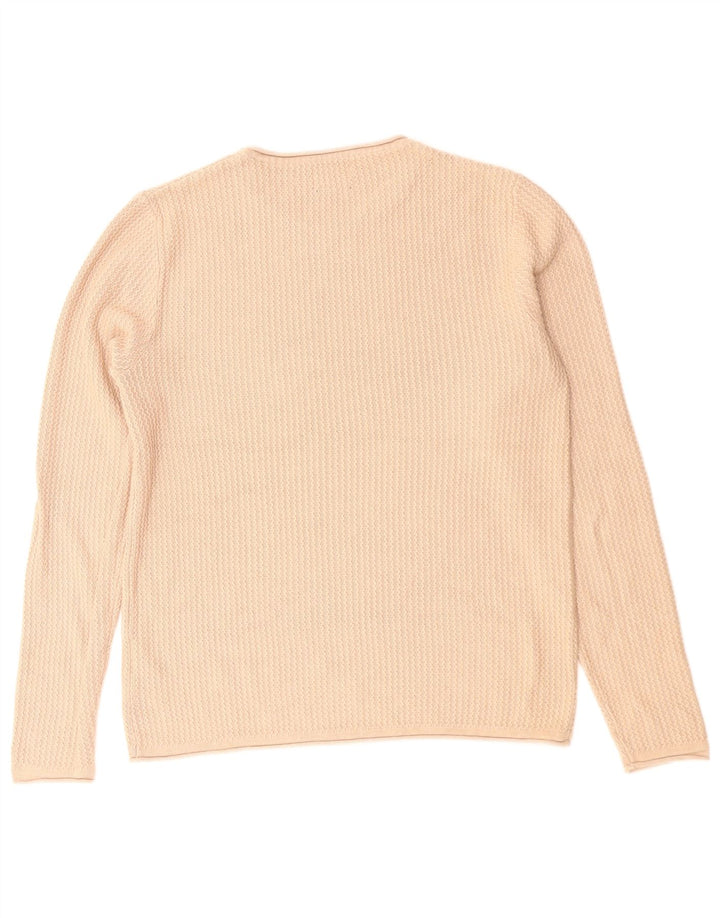 Jack & Jones Mens Crew Neck Jumper Sweater Medium Beige Cotton